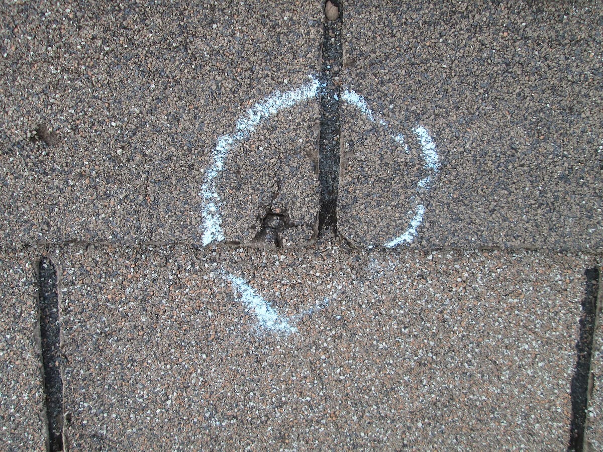 Roof Hail Damaged Shingles Inspection