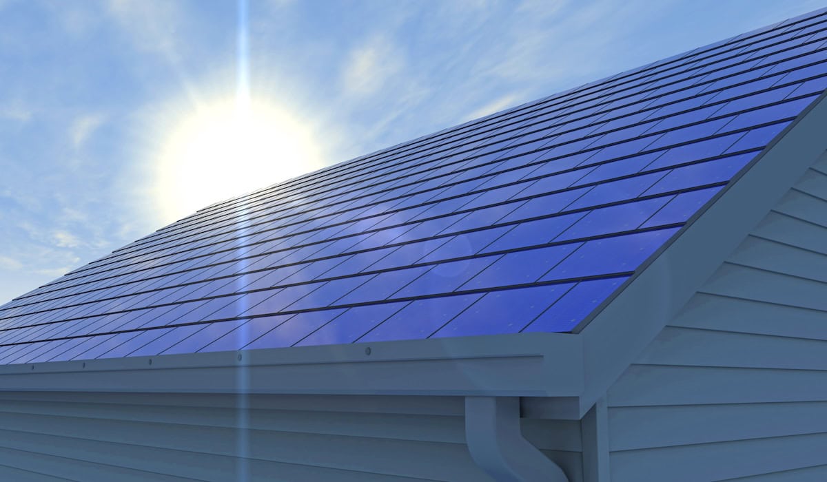 an integrated solar shingle roof.