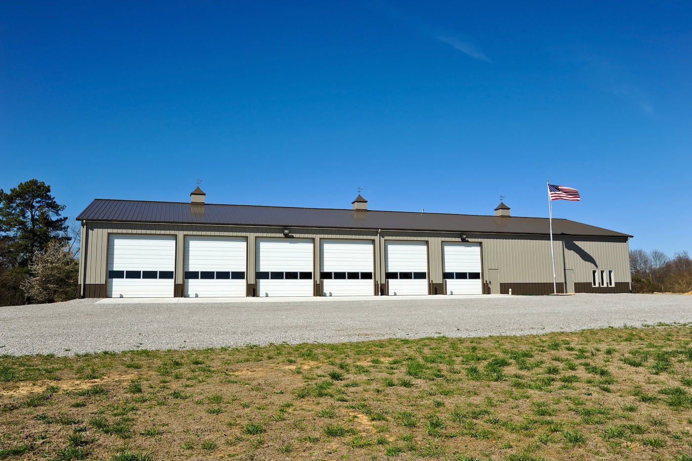 commercial garage building metal roof