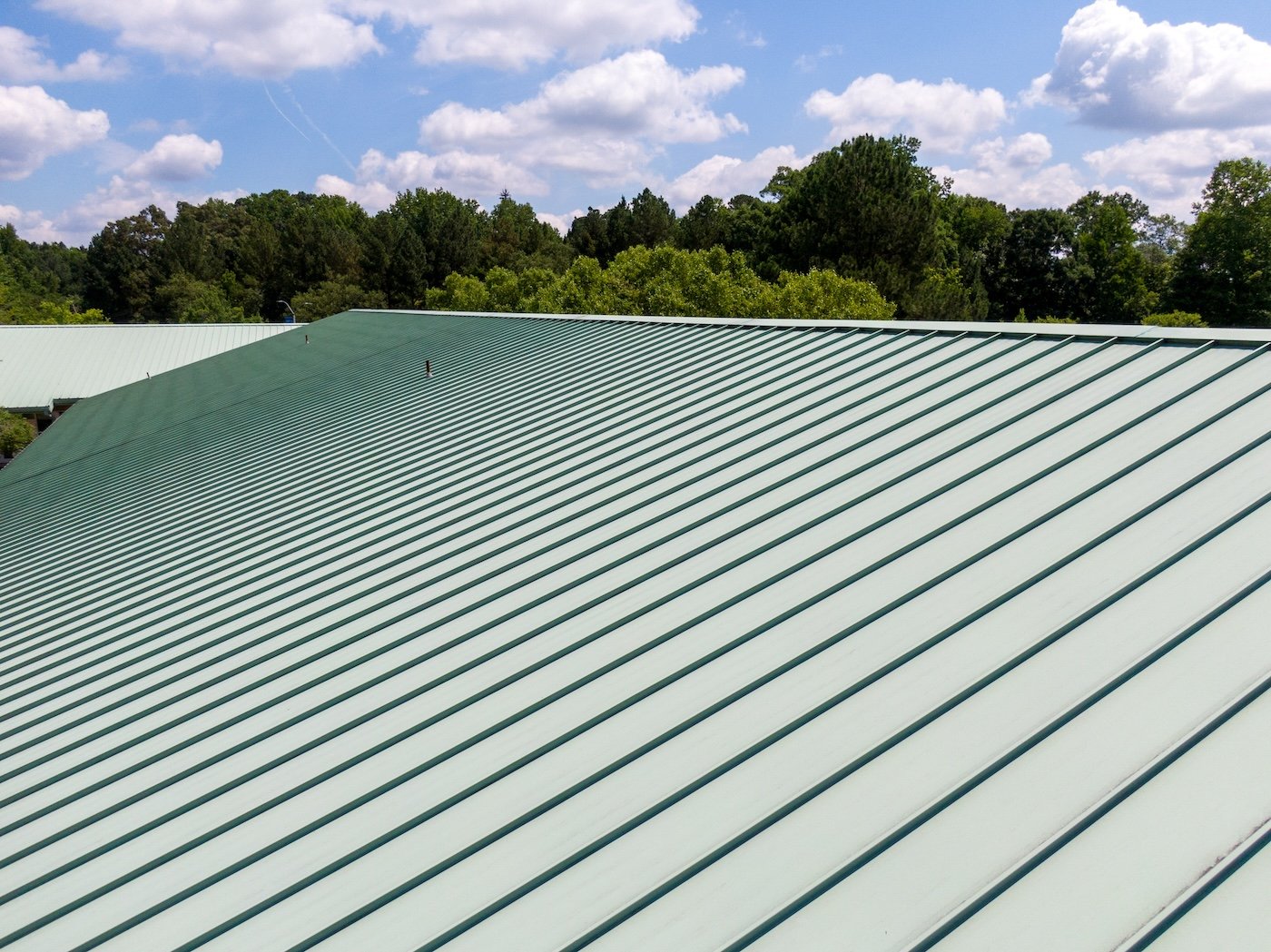 green metal seam roof