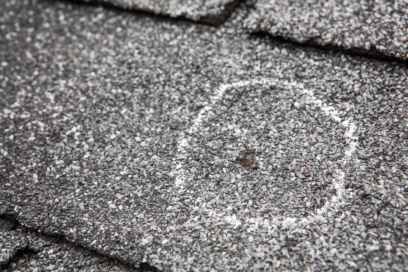 closeup of blistered shingle