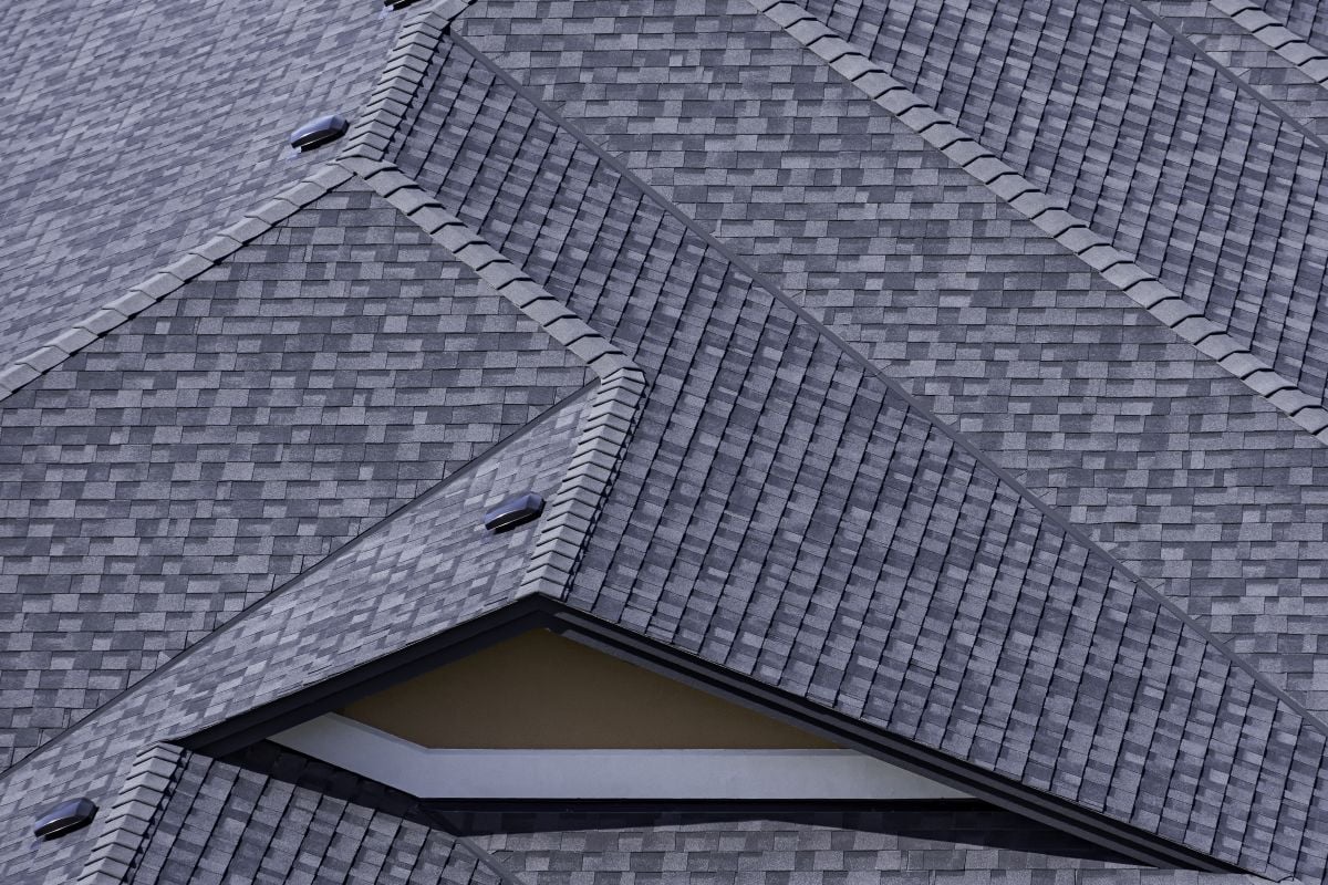 how to measure a roof for shingles - close-up image of an asphalt shingle roof