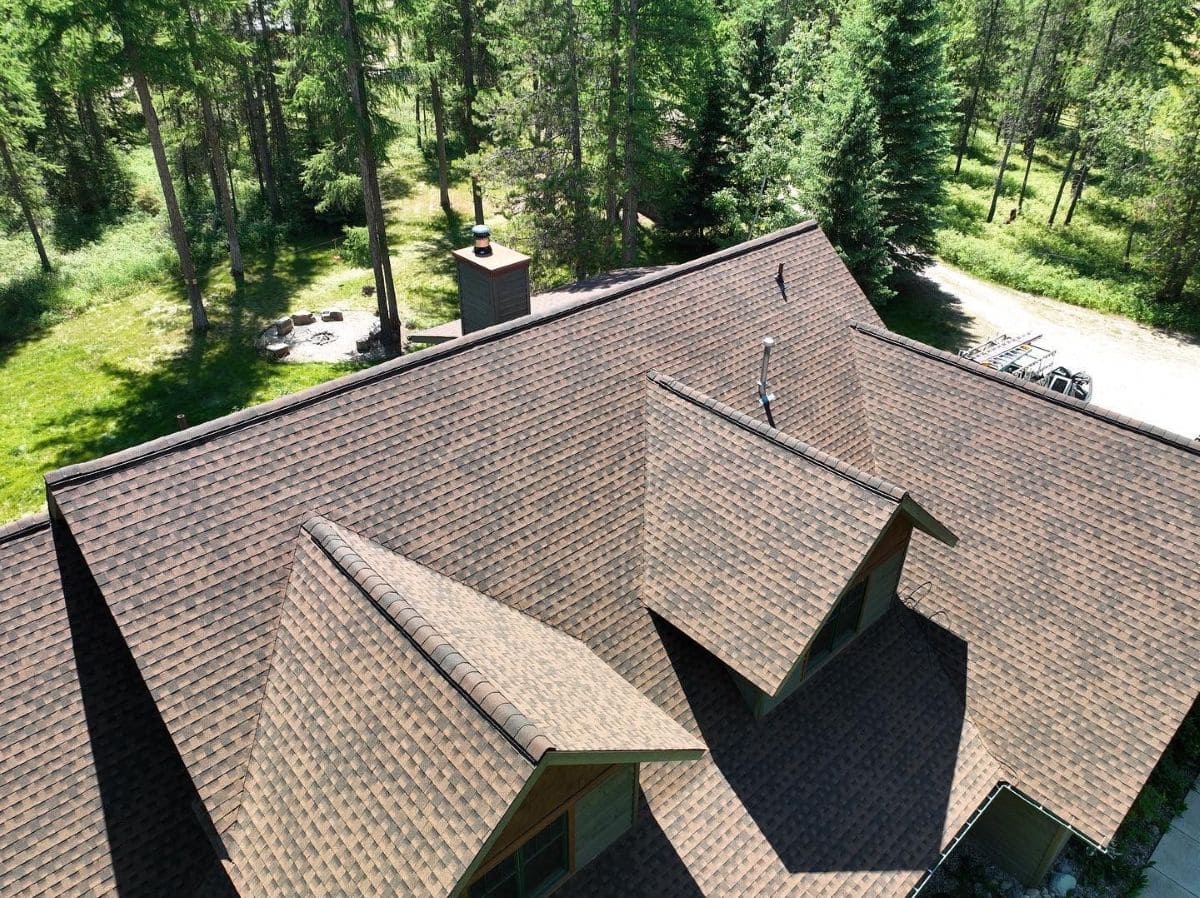 gaf shingle reviews Montana Roofing project light brown roof