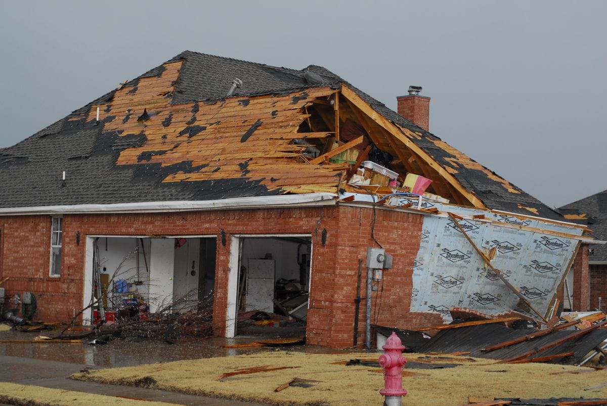 storm damage roof inspection home after tornado