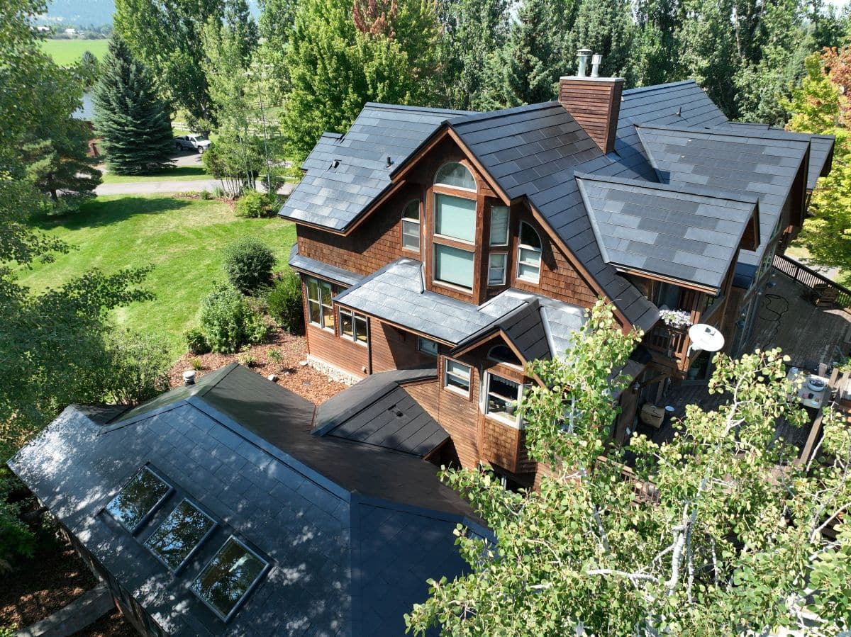 solar roof tiles vs panels Montana Roofing project big new roof