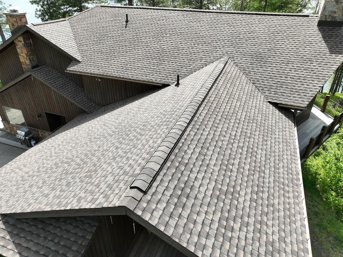 A newly repaired roof
